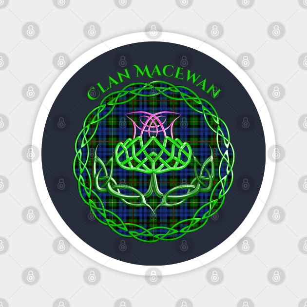 MacEwan Scottish Tartan Celtic Thistle Magnet by CelticFlame